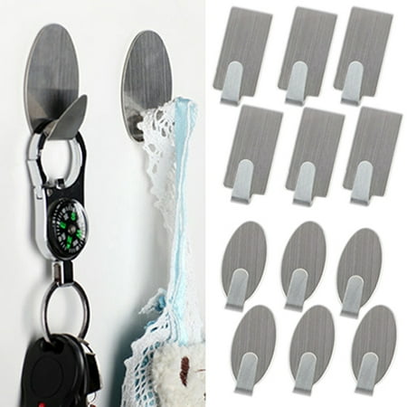 

Walbest 6Pcs Hook Metal Strong Adhesive Lightweight Wall Mounted Hanger Hooks for Window