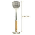 thumbnail image 3 of adviicd Stainless Steel Wok Spatula Wooden Handle Cooking Spatula Kitchen Cooking Utensil Silver,One Size, 3 of 5