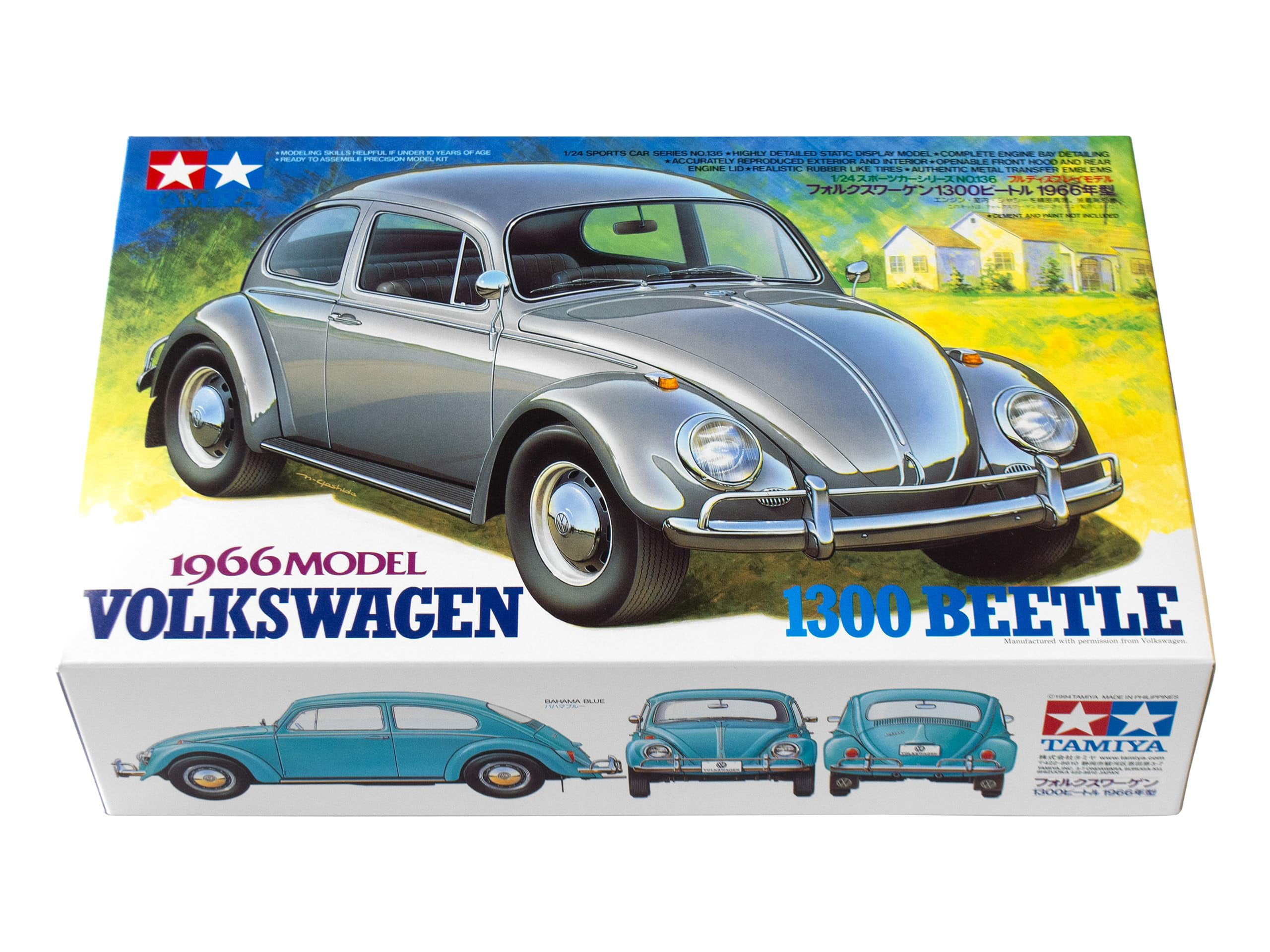 Model Kit 1966 Volkswagen 1300 Beetle 1/24 Scale Model by Tamiya