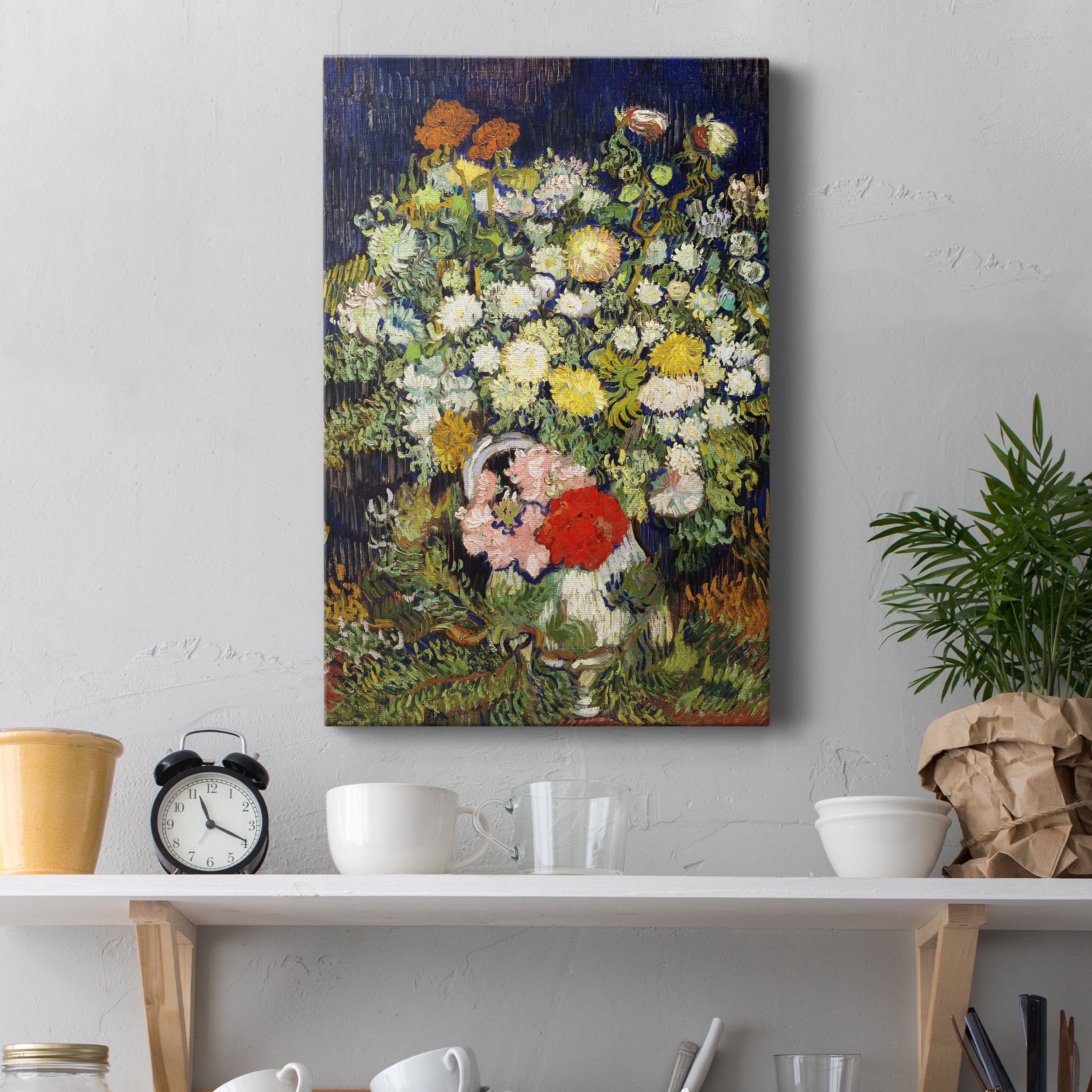 Bouquet of Flowers in a Vase Premium Gallery Wrapped Canvas - Ready to Hang - 8 x 12