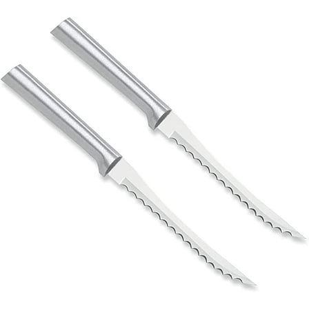 Rada Cutlery Tomato Slicer Knife, Silver Handle, Pack of 2