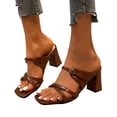 thumbnail image 3 of ZHELIYO Women's sandals Fashion Women's High Heels Breathable Lace-up Shoes Casual Toe-knob Sandals Brown 6.5-7, 3 of 9