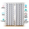 thumbnail image 4 of THD Arrow Printed Blackout Room Darkening Thermal Grommet Window Curtain Drape Panels for Living Room - Set of 2 - Platinum White/Navy Blue - 45 inch Long, 4 of 6