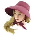 thumbnail image 2 of TreasureGurus Burgundy Wide Brim Bonnet Amish Style Hat Costume Accessory, 2 of 3