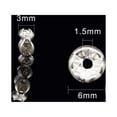 thumbnail image 2 of PH 1000pcs 6mm Rhinestone Spacer Beads Sliver Plated Rondelle Spacer Beads Wavy Spacer Beads for Jewelry Making Silver, 2 of 6