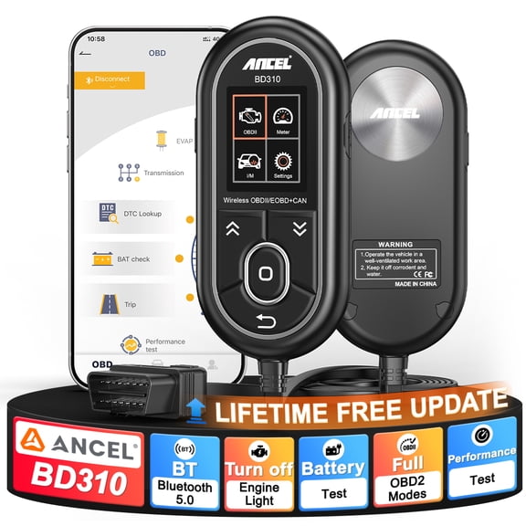 ANCEL Bluetooth OBD2 Scanner, 3 in 1 Car Diagnostic Tool Check Engine Light Code Reader for Android & iPhone, App Based OBDII, Wireless Automotive Gauge Car Scanner, Heads-up Display