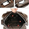 thumbnail image 4 of Men's Messenger Shoulder Bag, Adjustable Strap, Small Laptop Compartment (Dark Brown), 4 of 6
