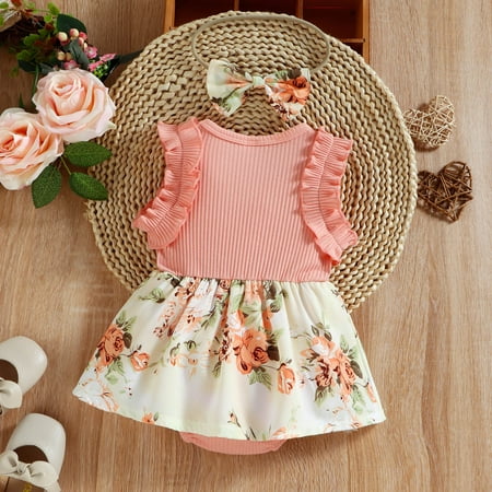 

kpoplk Baby Boy Romper Onesie Infant Baby Girl Summer Lace Layered Ruffle Sleeve Romper Dress Bodysuit Clothes(Red)