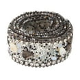 thumbnail image 2 of veasfak Lace Ribbon 2.5cm Rhinestone Gravel Shell Trims DIY Ribbon Lace for Applique Black, 2 of 9