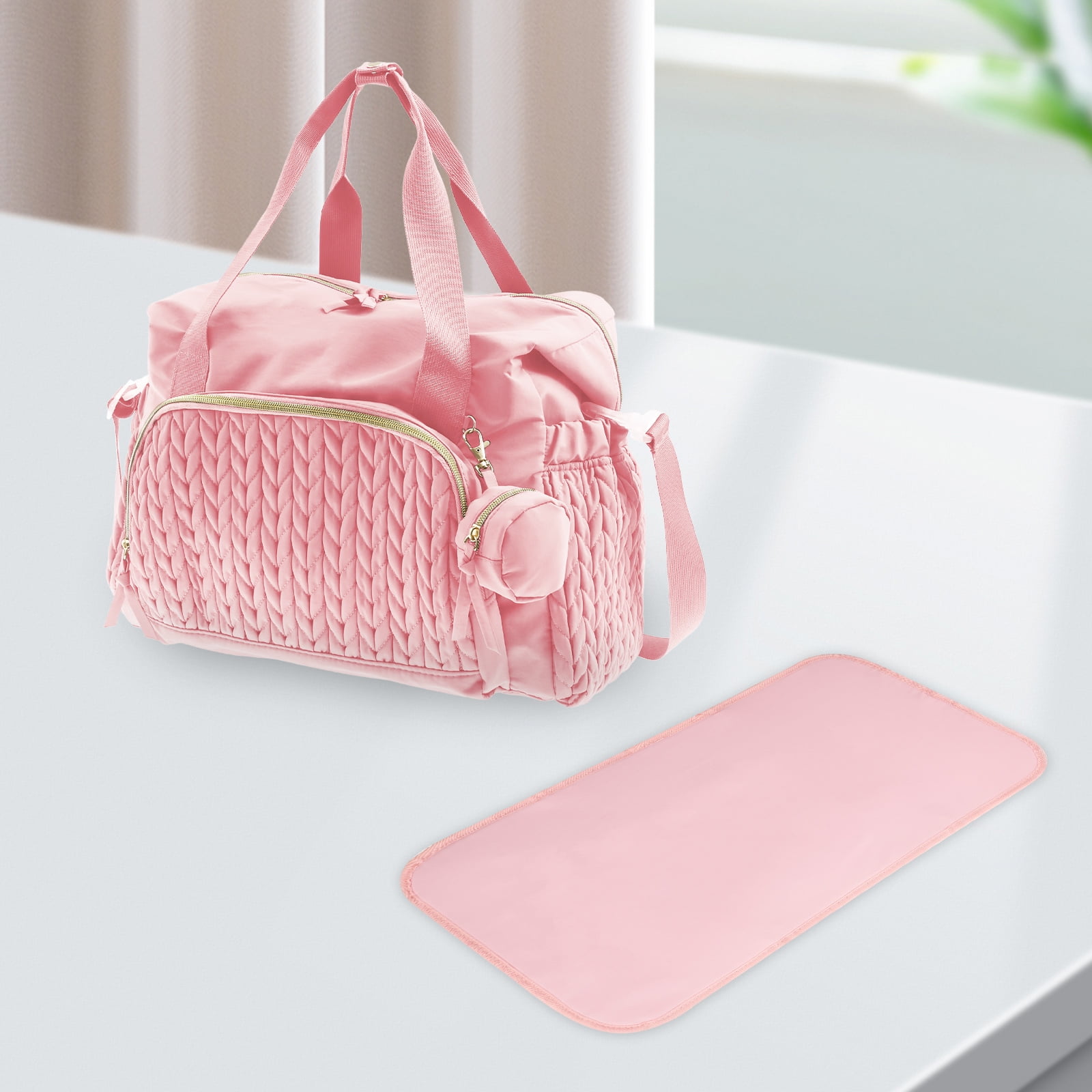 Diaper Bag Tote Sturdy Kids Diapers Bag Versatile Traveling Diaper Bags Portable Baby Bag with Pacifier Case Easy to Clean Mom Hospital Bag for Babies