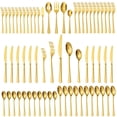 thumbnail image 1 of Juego de cubiertos KINGSTONE dorado martillado de acero inoxidable 18/10, 1 of 9