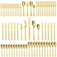 thumbnail image 1 of Juego de cubiertos KINGSTONE dorado martillado de acero inoxidable 18/10, 1 of 9