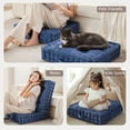 thumbnail image 5 of Regency Heights Large Tufted Floor Pillow for Seating, Square Meditation Cushion with Handle, Chenille Sitting Pillows Floor Cushion for Yoga Living Room Balcony Office Outdoor, 24" x 24" Navy, 5 of 9