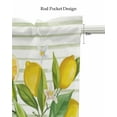 thumbnail image 5 of Yellow Lemon Kitchen Valances for Windows Farmhouse Linen Window Valance Curtain for Living Room Window Treatment Country Botanical Fruit Sage Green Striped Valance Rod Pocket Topper, 54 x 18 Inch, 5 of 6