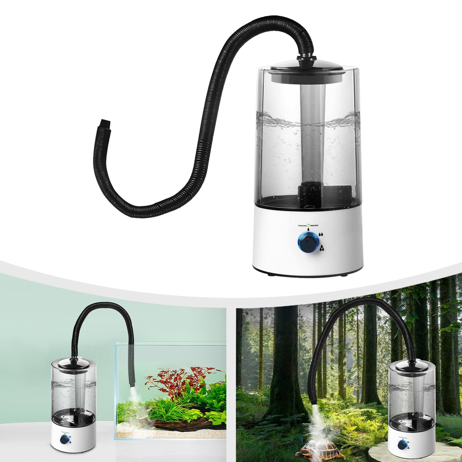 Pet Humidifier for Reptiles and Amphibians 1.06gal Reptile Fogger Sturdy Durable 3 Spray Levels Quiet Design for Use in Homes Pet Stores