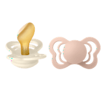 BIBS Infant Pacifier Couture Latex Size 2, 6-18 Months, Ivory/Blush, 2 pack