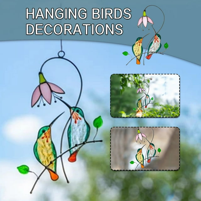 Metal Bird Wall Decor,Indoor Wall Art Sculpture Hanging Window Decoration