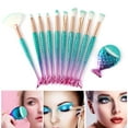 thumbnail image 2 of Mermaid Brush Set, 11 Pcs Mermaid Makeup Brush Set Contouring Foundation Powder Cream Eyebrow Eyeliner Blush Cosmetic Concealer Brush Kit, 2 of 7