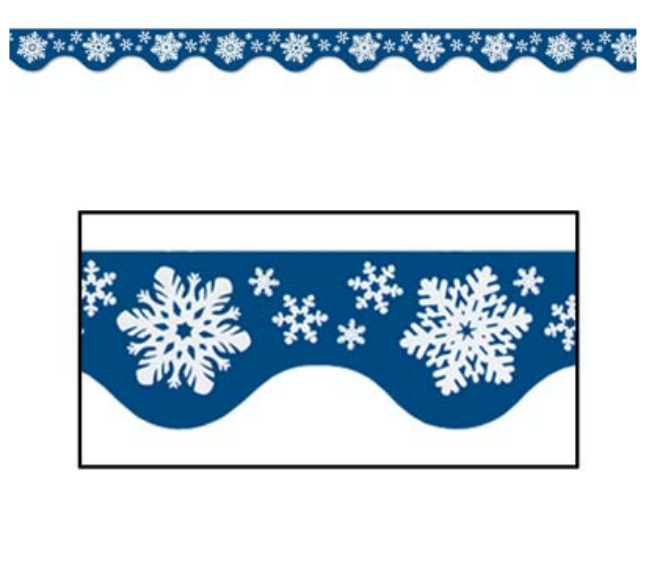 Pack of 144 Colorful Winter Snowflake Bulletin Board Border Trim Signs