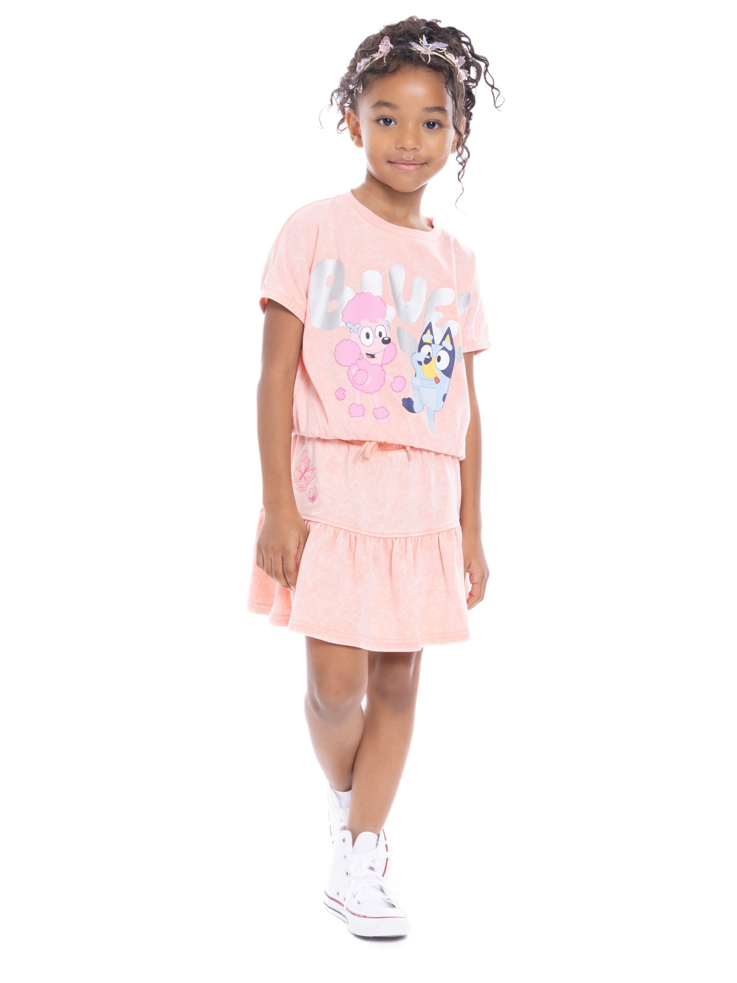 Bluey Girls Graphic Print Pull-On Skirt, Sizes 4-16