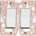thumbnail image 1 of Metal Light Switch Plate Cover Festive Christmas Tree Ornaments Pink XMS009, 1 of 13