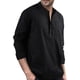 thumbnail image 2 of 1 Uds. Camisa holgada informal para hombre, negra, 2 of 6