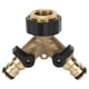 thumbnail image 1 of Divisor de Manguera de Jardín de Plástico y Latón de 4 Vías, 1 Pieza, 3/4 Pulgadas, Conector de Riego Tipo y, Distribuidor para Adaptador de Grifo Exterior., 1 of 6