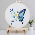 thumbnail image 2 of Blingpainting Embroidery Starters Kit with Butterfly Pattern for Beginners, Cross Stitch Kits, Embroidery Hoops,Needles and Color Threads,Needlepoint Kit for Adults&Kids, 2 of 5