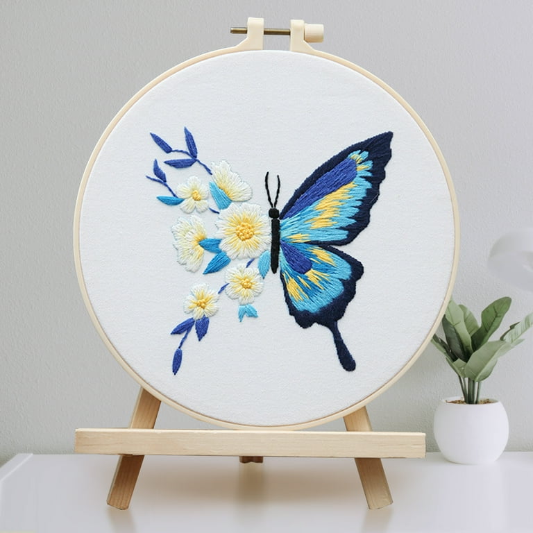 Embroidery Starters Kit with Butterfly Pattern for Beginners