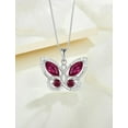 thumbnail image 5 of Starchenie Butterfly Pendant Necklace Women 925 Sterling Silver Birthstone July Ruby Butterfly Jewelry Gifts, 5 of 7
