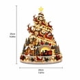 thumbnail image 3 of Illuminated Tabletop Christmas Tree Village Ornament Lighted Winter Town Scene with Sleigh Reindeer Train for Mantel Table Holiday Display, 3 of 8