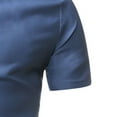 thumbnail image 4 of SWSMCLT Men's Short Sleeve Shirt Soft Button Down Shirt Button Up Slimming Top Fitted Business Casual Summer Blue 3X-Small, 4 of 4