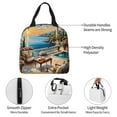 thumbnail image 3 of KLL Coastal Style Garden Villa Print Insulated Lunch Bag Women, Reusable Cute Tote Lunch Box for Adult & Men, Leakproof Cooler Lunch Bags for Work Office Travel Picnic, 3 of 5