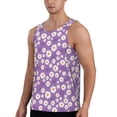 thumbnail image 2 of Gukieu Daisies Flowers Print Men's Quick Dry Fitness Vest, Round Neck Sleeveless Fitness Bodybuilding Top-Small, 2 of 7