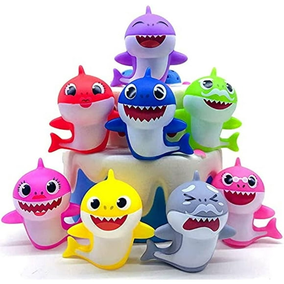 LAICAIW 8 Pack Shark Birthday Cake Toppers - Little Shark Cake Decorations for Kids Shark Theme Birthday Party Baby Shower