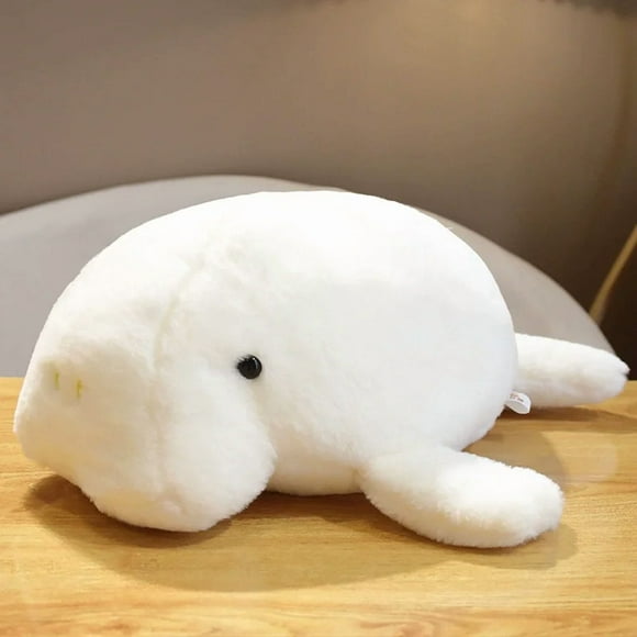 Bamboohart Simulation Manatee Plush Toy - Sea Animals Puffers Stuffed Toys Soft Aquarium Manatee Dolls  Gifts for Kids  15.7 Inches，White