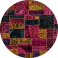 thumbnail image 1 of Ahgly Company Indoor Round Abstract Dark Sienna Brown Oriental Area Rugs, 7' Round, 1 of 6