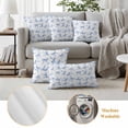 thumbnail image 5 of 2 Pack Outdoor Waterproof Throw Pillow Covers,Watercolor Blue Bow Decorative Square Pillow Case Patio Pillowcases for Chair Couch Sofa 16x16in, 5 of 9