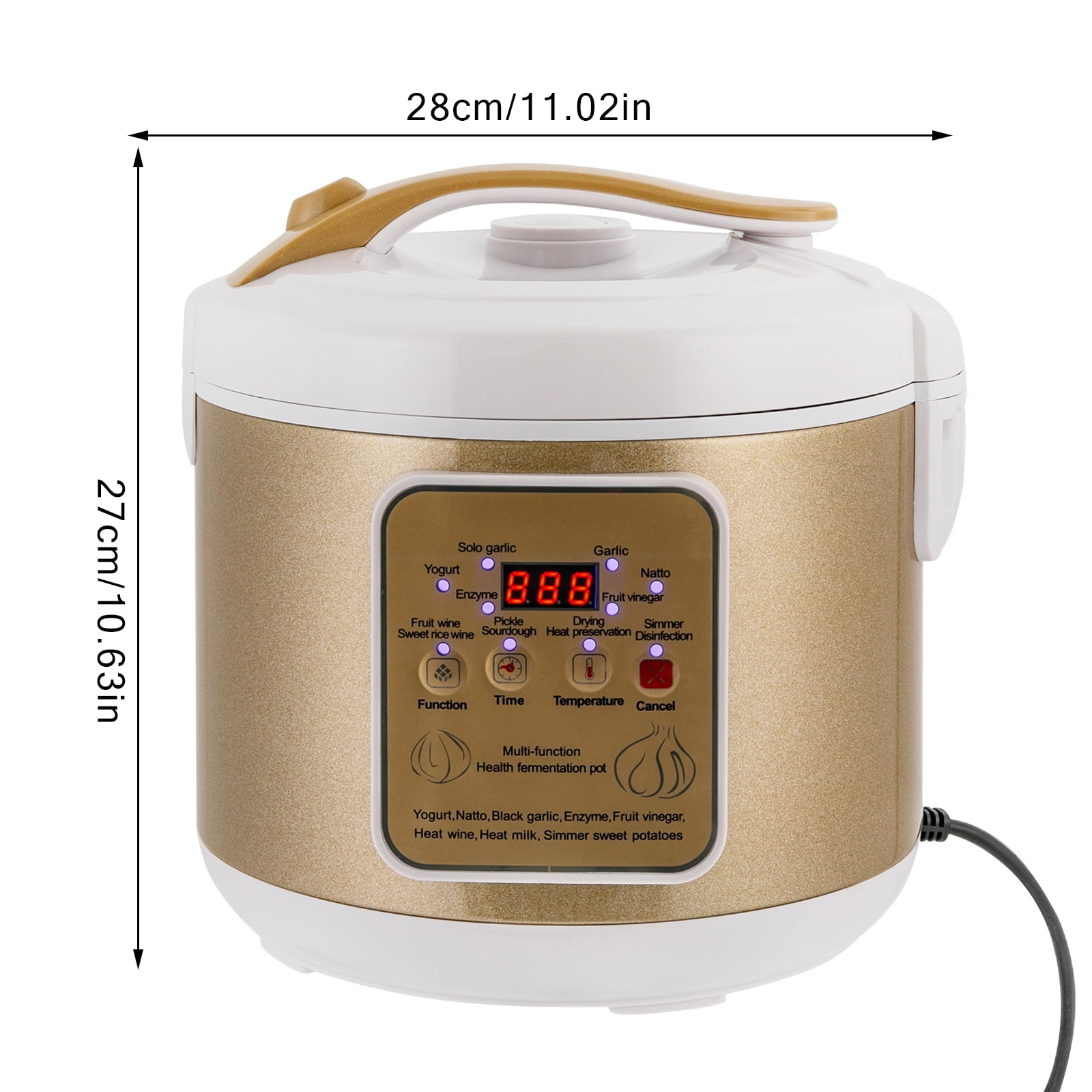 Black Garlic Fermenter, 1.59gal Round Fermentation Machine Electric Home Use Fermenting Machine 6L Automatic Fermenter Maker Intelligent Fermentation Box, Black Garlic Fermentation Machine - AZK 286
