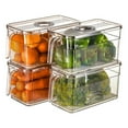 thumbnail image 1 of Stack-able Produce Saver Containers For Refrigerator, Food Storage Fresh Keeper, Fruit Vegetables Freezer Organizer With Removable Drain Tray For Meat Salad, 1 of 9
