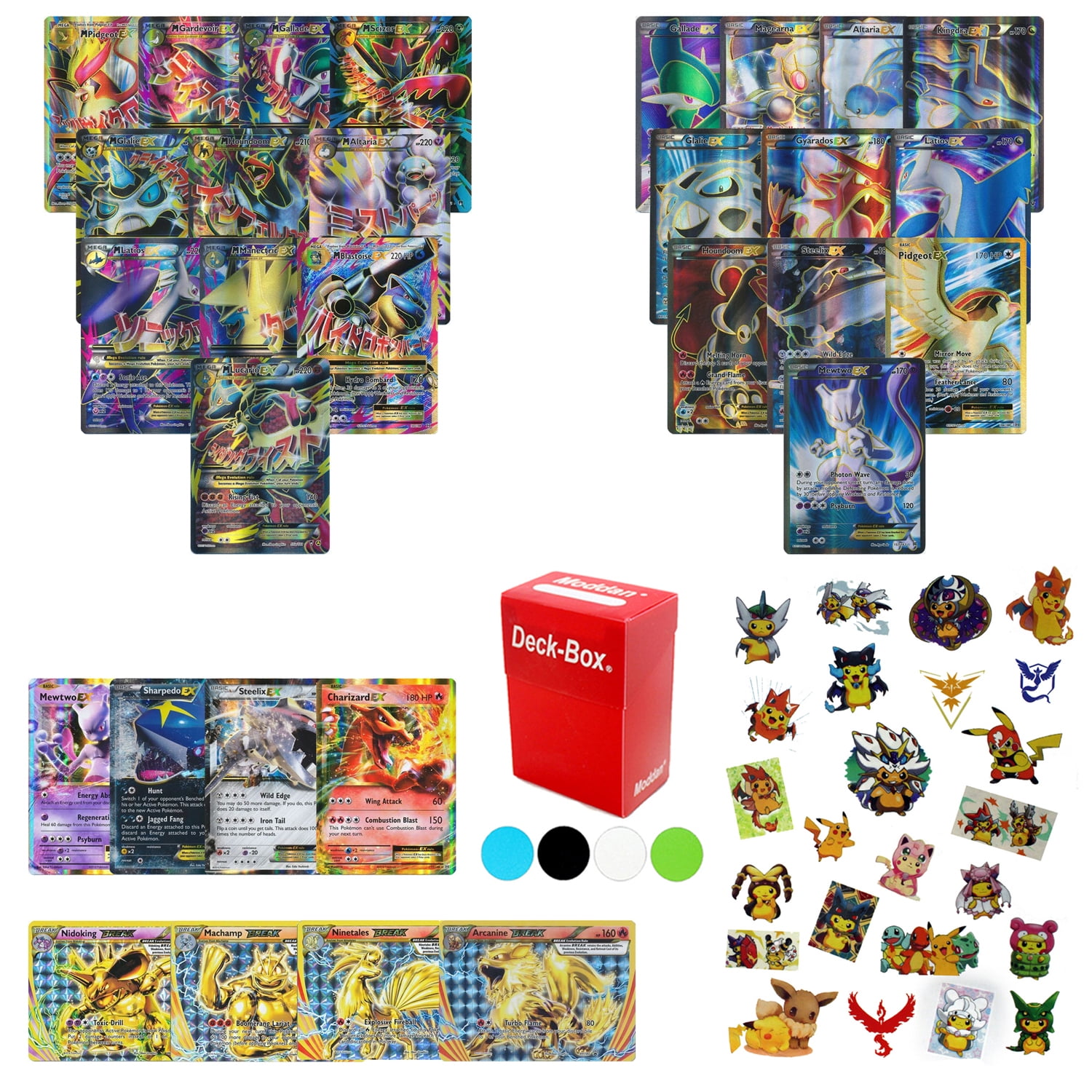 10 Pokemon Cards Ultra Rare Full Art Mega Ex and Break ...