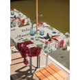 thumbnail image 2 of Outdoor Tablecloth with Umbrella Hole for Patio/Picnic/Party/Camping, 4th of July Waterproof Table Cloth Square Cover Washable, Independence Day American Star Floral Vintage (60"x 60"), 2 of 9