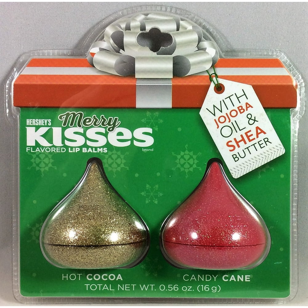 HERSHEY'S Kisses Glitter Lip Balm Cookies 'N' Cream & Candy Cane