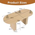 thumbnail image 4 of CQSXDA Oval Dining Table For 6 People in Natural Finish, 62.9 Inch Farmhouse Kitchen Table with Wood Strip Base, 4 of 12