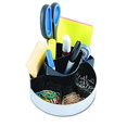 thumbnail image 1 of Kantek Two-Tone 360-Degree Rotating Desktop Organizer, 6-Inch Wide x 6-Inch Deep x 4.4-Inch High, Black/Silver (ORG620), 1 of 1
