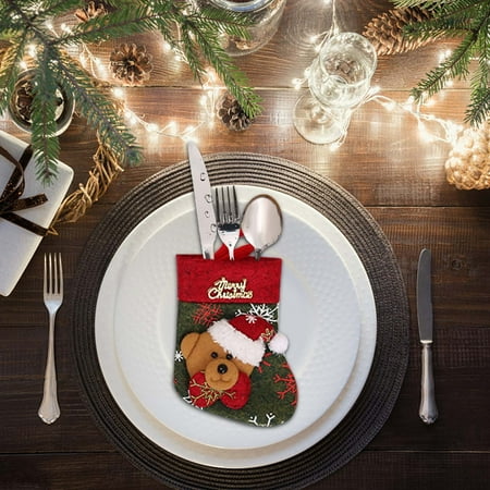 

Klycj Home Decor Christmas Decoration Supplies Restaurant Table Decorations Cutlery Sets Cutlery Sets Gift Bags Christmas Socks Gifts