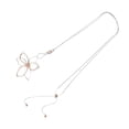 thumbnail image 2 of Collar largo tipo suéter con cadena y adorno en forma de flor, accesorio delicado para mujer Aureato de rosa de plata, 2 of 7