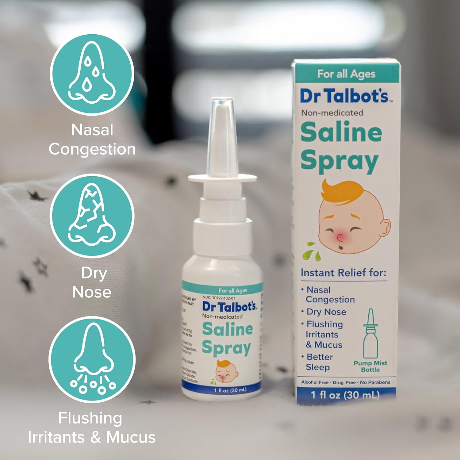 Dr. Talbot's Non-Medicated Saline Spray Mist 1fl oz