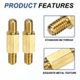 thumbnail image 3 of Uxcell 10 Pcs Double Ended Copper Stud Nut, M4x23mm Male to Male Double End Threaded Stud for Industrial Use, Mechanical Repairing, CPU Cooler, 3 of 6