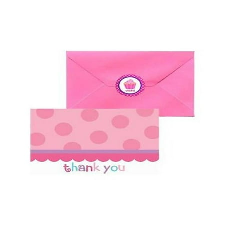 Amscan Sweet Little Cupcake - Amscan Sweet Little Cupcake Girl Postcard Thank Yous - 20 ct